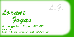 lorant fogas business card